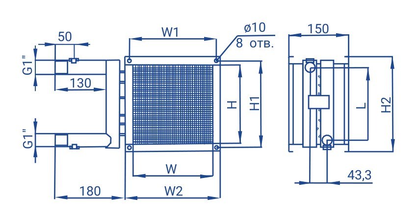 Нагреватель водяной HW 600x350 ERA PRO